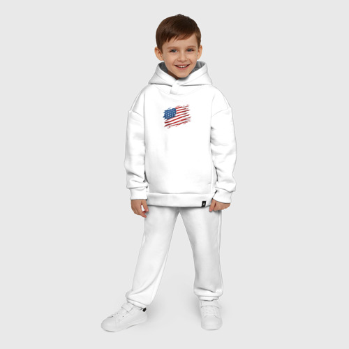 Детский костюм хлопок Oversize USA flag, цвет белый - фото 9