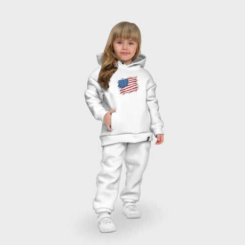 Детский костюм хлопок Oversize USA flag, цвет белый - фото 7