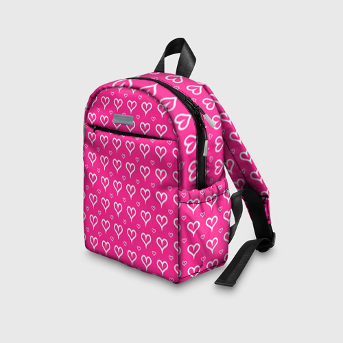 Детский рюкзак 3D Сердечки паттерн насыщенный розовый - фото 5