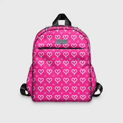 Детский рюкзак 3D Сердечки паттерн насыщенный розовый