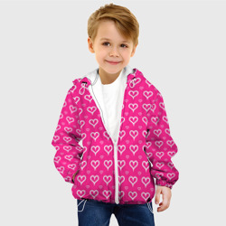 Детская куртка 3D Сердечки паттерн насыщенный розовый - фото 2