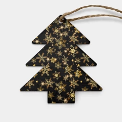 Игрушка деревянная Ёлочка Россыпи золотых снежинок