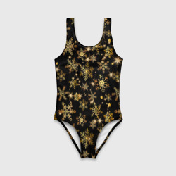 Детский купальник 3D Россыпи золотых снежинок - фото 2
