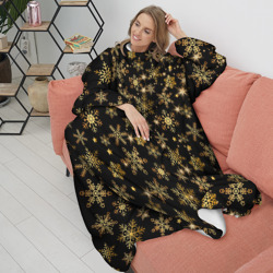 Плед с рукавами Россыпи золотых снежинок - фото 2