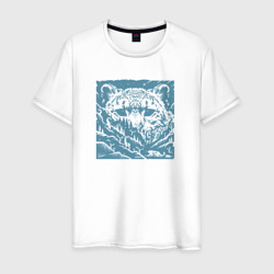 Ирбис линогравюра – Мужская футболка хлопок с принтом купить со скидкой в -20%