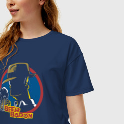 Женская футболка хлопок Oversize Пивной барон - фото 2