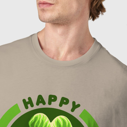 Мужская футболка хлопок Счастливого дня святого Патрика, цвет миндальный - фото 6