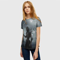 Женская футболка 3D Скелет жнец  - фото 2