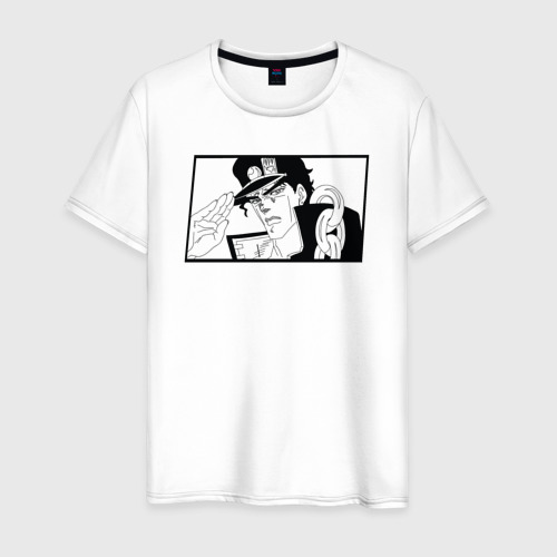 Мужская футболка из хлопка с принтом Джотаро из ДжоДжо, вид спереди №1