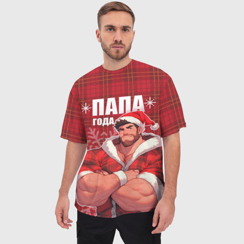 Мужская футболка oversize 3D Самый лучший папа года , цвет 3D печать - фото 3