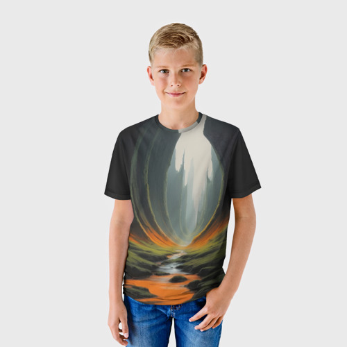 Детская футболка 3D Природа на загадочной планете , цвет 3D печать - фото 3