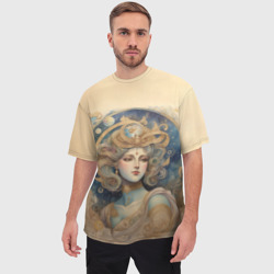 Мужская футболка oversize 3D Ретро иллюстрация богини  - фото 2