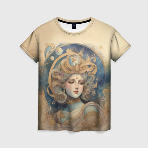 Женская футболка 3D Ретро иллюстрация богини , цвет 3D печать