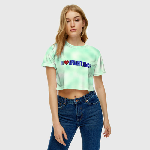 Женская футболка Crop-top 3D Архангельск, цвет 3D печать - фото 3