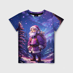Cartoon traveling Santa – Детская футболка 3D с принтом купить со скидкой в -33%