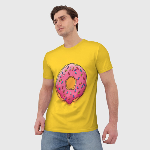 Мужская футболка 3D Пончик Гомера, цвет 3D печать - фото 3
