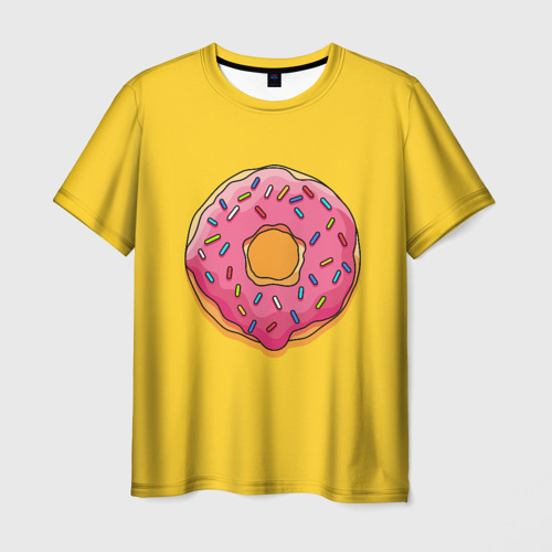 Мужская футболка 3D Пончик Гомера, цвет 3D печать