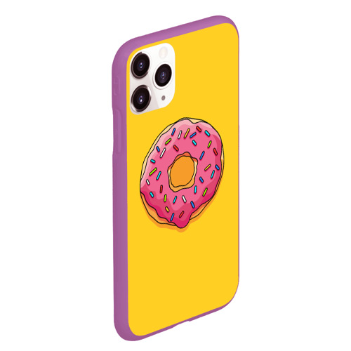 Чехол для iPhone 11 Pro Max матовый Пончик Гомера, цвет фиолетовый - фото 3