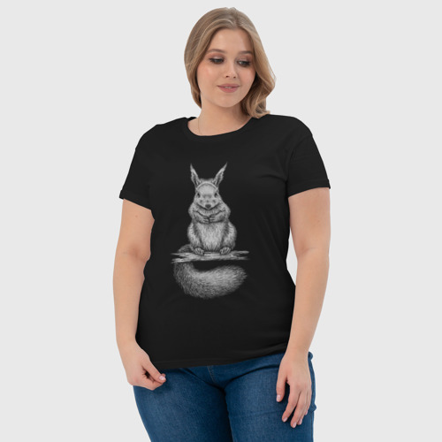 Женская футболка хлопок с принтом Белка злобная, фото #4