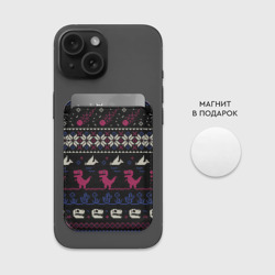 Картхолдер Magsafe магнитный Доисторический ugly свитер c динозавриками из пикселей - фото 2