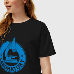 Женская футболка хлопок Oversize Laboratory - фото 2