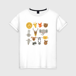 Женская футболка хлопок Животный мир