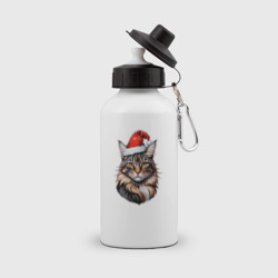 Бутылка спортивная Кот породы Мейн-кун в новогодней шапке