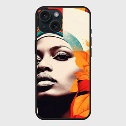 Чехол силиконовый для Apple iPhone 15 матовый Африканская девушка с дредами