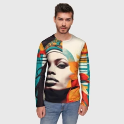 Мужской лонгслив 3D Африканская девушка с дредами - фото 2