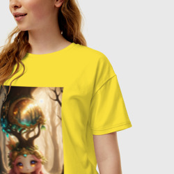 Женская футболка хлопок Oversize Девочка лесной дух - фото 2