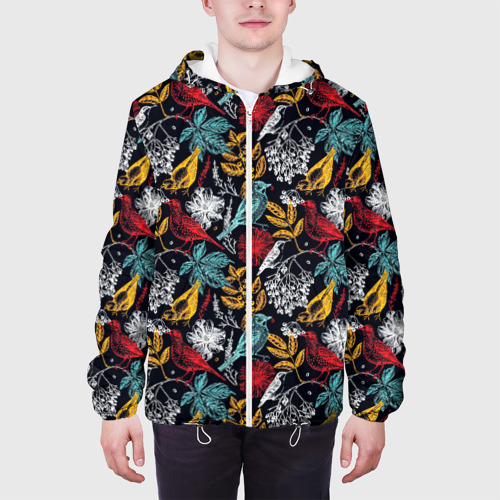 Мужская куртка 3D  Разноцветные лесные птицы, цвет 3D печать - фото 4