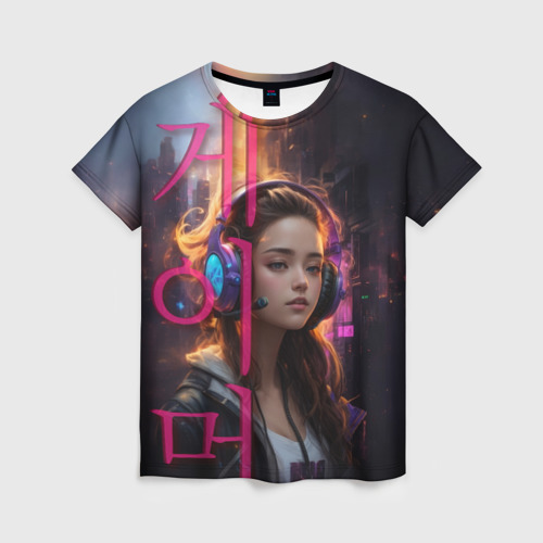 Женская футболка 3D Девушка геймер , цвет 3D печать
