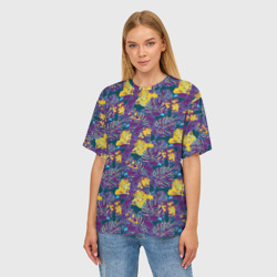 Женская футболка oversize 3D Тропический тукан - фото 2