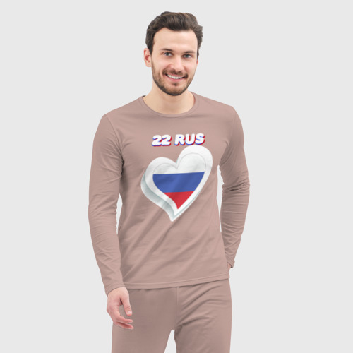 Мужская пижама с лонгсливом хлопок 22 регион Алтайский край, цвет пыльно-розовый - фото 5