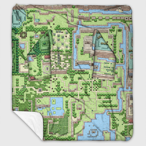 Плед с рукавами с принтом Zelda: карта, вид спереди №1