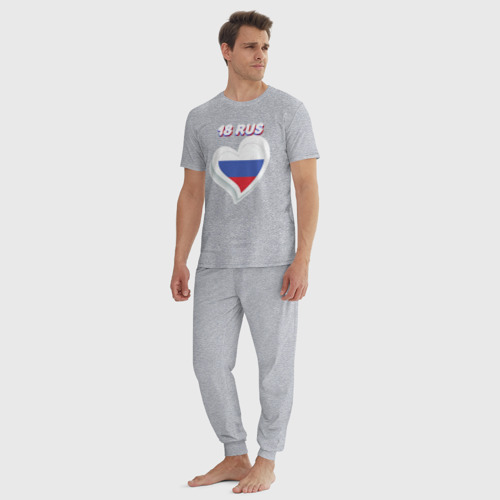 Мужская пижама хлопок с принтом 18 регион Удмуртская Республика, вид сбоку #3