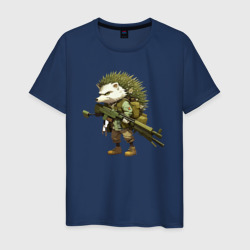 Ёж пулеметчик – Мужская футболка хлопок с принтом купить со скидкой в -20%