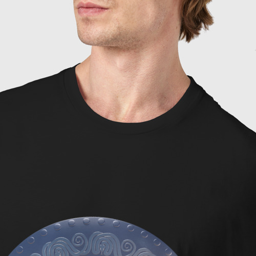 Мужская футболка хлопок с принтом Щит со змеями и руками, фото #4