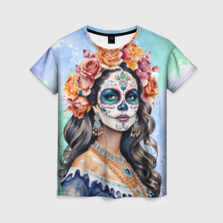 Женская футболка 3D Катрина калавера санта муерте