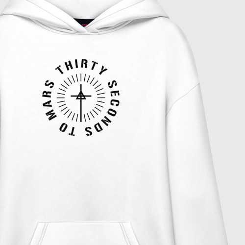 Худи SuperOversize хлопок 30STM logo, цвет белый - фото 3