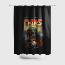 Штора 3D для ванной Thirty seconds to mars skull