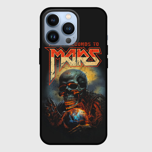 Чехол для iPhone 13 Pro Thirty seconds to mars skull, цвет черный