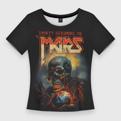 Женская футболка 3D Slim Thirty seconds to mars skull