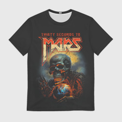 Мужская футболка 3D Thirty seconds to mars skull