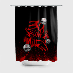 Штора 3D для ванной Thirty seconds to mars skulls