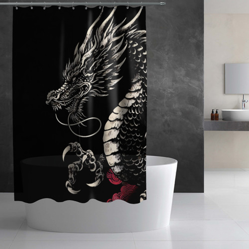 Штора 3D для ванной Japanese dragon - irezumi - art - фото 2
