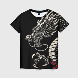 Женская футболка 3D Japanese dragon - irezumi - art