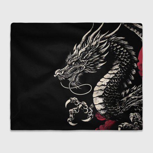 Плед 3D с принтом Japanese dragon - irezumi - art, вид спереди #2