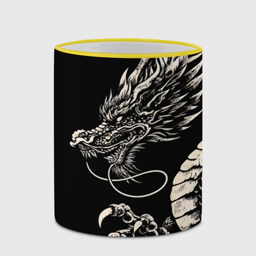 Кружка с полной запечаткой Japanese dragon - irezumi - art, цвет Кант желтый - фото 4