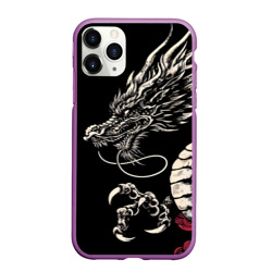 Чехол для iPhone 11 Pro Max матовый Japanese dragon - irezumi - art